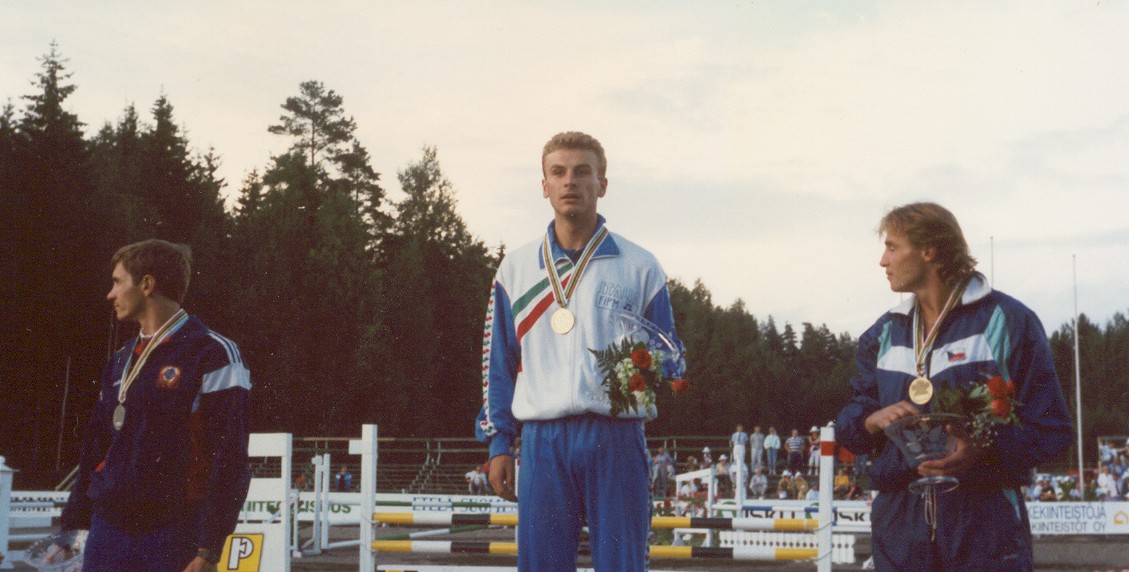 Tiberti vince l'oro ai Campionati Mondiali 1990